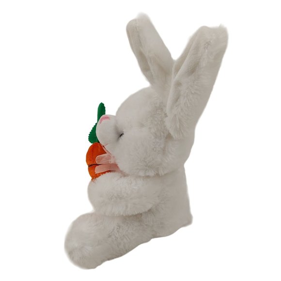 Topstar White Bunny Rabbit 15" Spring Stuffed Animal Plush Soft Pet Carrot - Picture 3 of 9